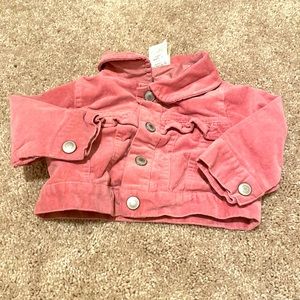 Pink velvet jean jacket size 3-6 months from first impression